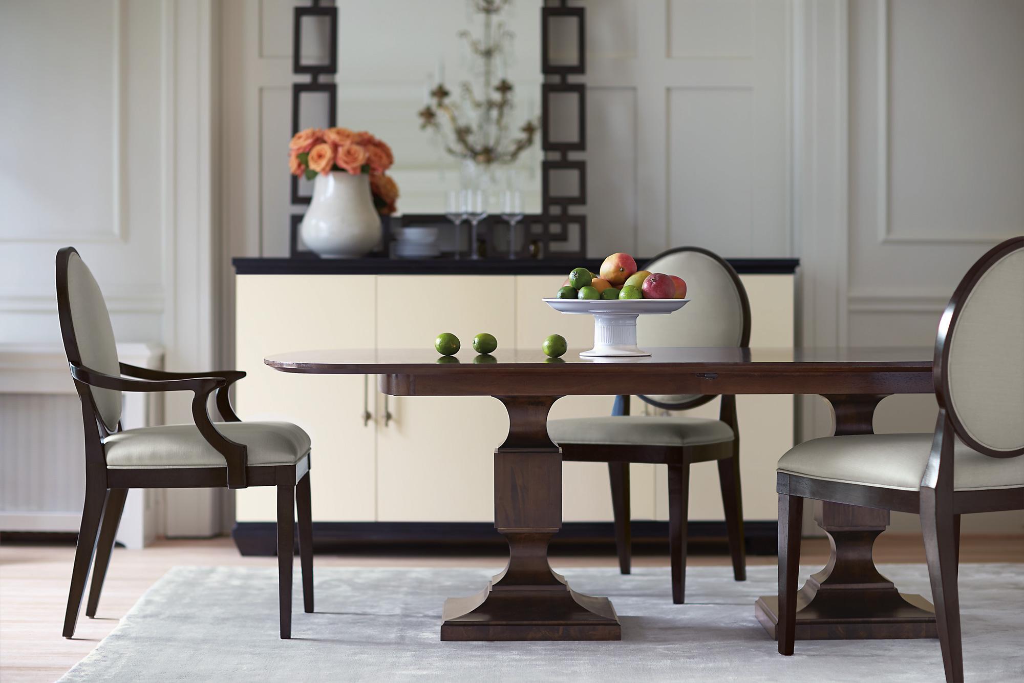 Bernhardt Haven Double Pedestal Dining Table with 2 Leaves Darvin